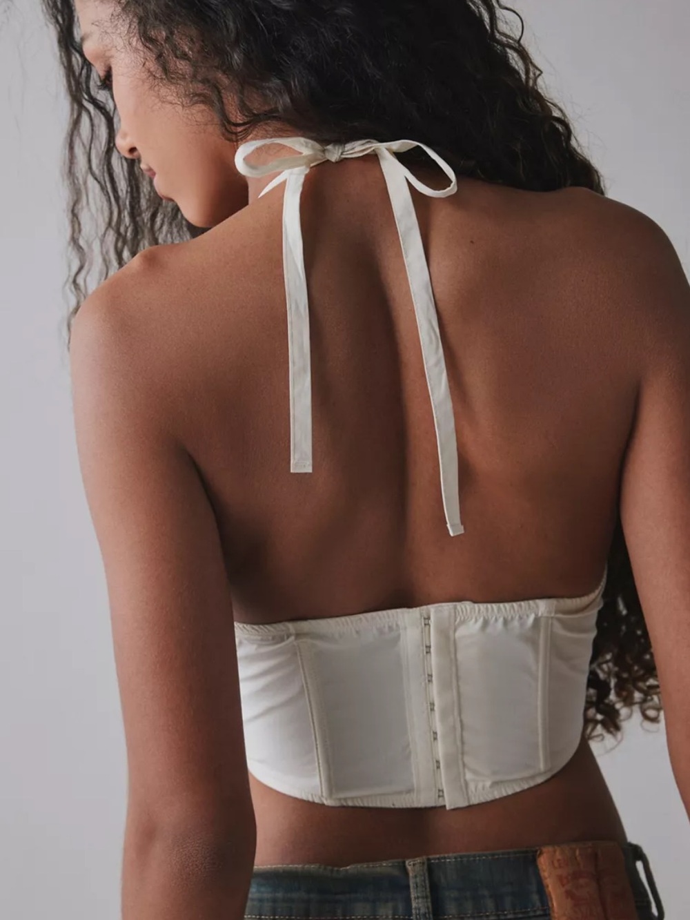 NWOT Out From Under Cowgirl Logic lace-up corset halter top - Picture 3 of 10